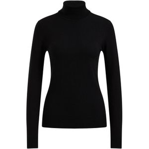 WE Fashion Fijngebreide Trui met Wol Zwart