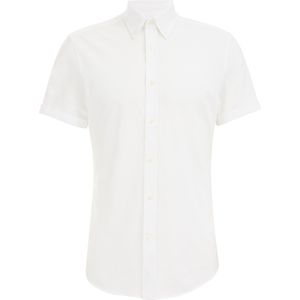 WE Fashion - Slim Fit Overhemd - Katoenmix - Korte Mouwen - Button Down
