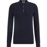 Fundamentals - Heren Slim Fit Fijngebreide Polo - Donkerblauw