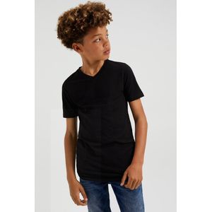 WE Fashion Jongens basic T-shirt met V-hals