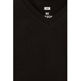 WE Fashion Jongens basic T-shirt met V-hals