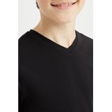WE Fashion Jongens basic T-shirt met V-hals