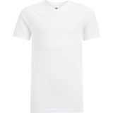 WE Fashion Jongens basic T-shirt met V-hals