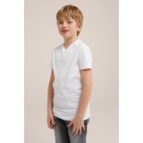 WE Fashion Jongens basic T-shirt met V-hals