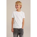 WE Fashion Jongens basic T-shirt met ronde hals