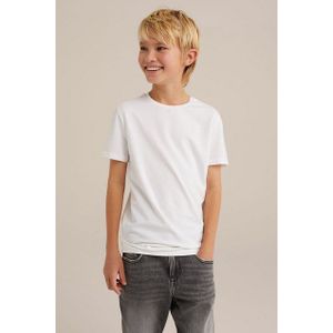 WE Fashion Jongens basic T-shirt met ronde hals