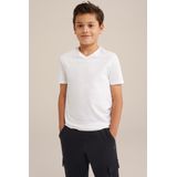WE Fashion Jongens basic T-shirt met V-hals 2-pack