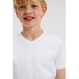 WE Fashion Jongens basic T-shirt met V-hals 2-pack
