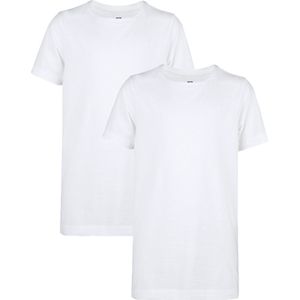 WE Fashion Jongens basic T-shirt met ronde hals 2-pack