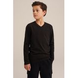 WE Fashion Jongens basic T-shirt met V-hals