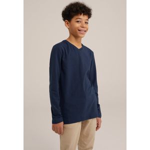 WE Fashion Jongens basic T-shirt met V-hals