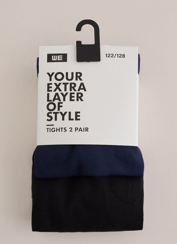 WE Fashion Panty 50 Denier - set van 2 Donkerblauw/Zwart