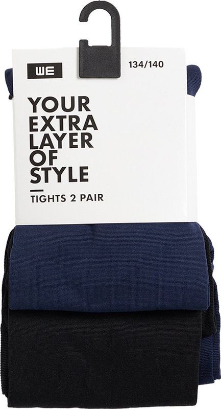 WE Fashion - Tweelingpak - Zwart - Donkerblauw - Katoen