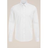 Van Gils - Heren Twill Geweven Overhemd - Wit - Katoenmix - Slim Fit