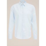 Overhemd - Blauw - Katoenmix - Slim Fit met Knoopsluiting