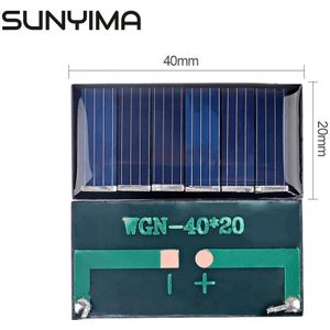 SUNYIMA 10pcs 3V 30MA Zonnepanelen Polykristallijne Epoxy zonnecellen SunPower 40x20mm DIY Solar Batterij charger Painel Solars