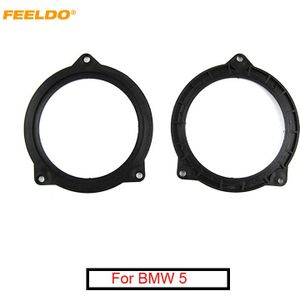 Feeldo 1 Paar Car Rear Speaker Spacer Matten Adapter Voor Bmw 5 Mediant Achter Deur Tot 4 &quot;Stereo Mat refit Houder Ringen