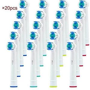 20x Opzetborstels Voor Oral-B Elektrische Tandenborstel Fit Advance Power/Pro Gezondheid/Triumph/3D Excel/Vitality Precision Clean/Dual Clean