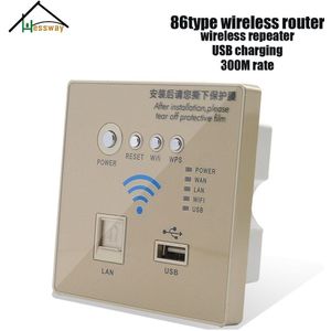 300 MBPS In Muur Draadloze WIFI Router voor 86 standaard