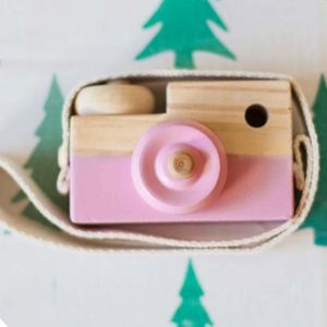 Mini Houten Camera Leuke Cartoon Baby Speelgoed Kid Creatieve Hals Camera Fotografie Prop Decoratie Educatief Kinderen Spelen Huis