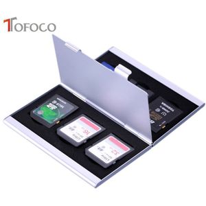 1PC Zwart Rood Zilver Aluminium Memory Card Holder Case 6 SD SDHC MMC SDXC Geheugenkaart TOFOCO