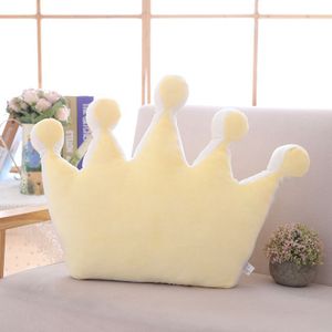 Crown Shaped Kussen Squishy Drie-punt Vijf-point Prins Prinses Kroon Decor Pluche Kussen Sofa Stoel Paars/ geel/Roze/Grijs