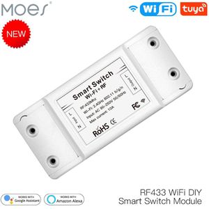 RF433 Wifi Diy Smart Switch Module RF433 Afstandsbediening Voor Smart Automatisering Smart Leven/Tuya Werken Met Alexa En google Thuis