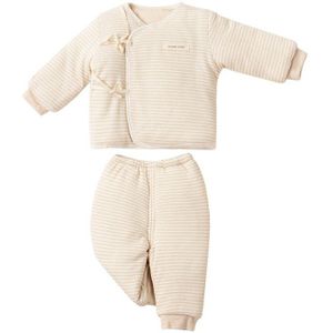 Biologische Katoen Winter Baby Pyjama Katoen Lange Mouwen Kinderen Pyjama Set Kids Kleding Tops + Broek 2Pc sets Baby Jongen Meisjes