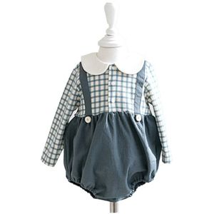 Pasgeboren Baby Romper Genteman Plaid Baby Kleding 1st Verjaardagsfeestje Voor Jongens Romper Peuter Kostuum Jongens Jumpsuit Doop Kleding