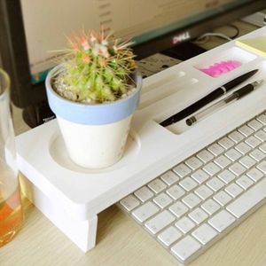 Multifunctionele Desktop Computer Toetsenbord Opslag Plank Houten Plastic Pen Kralen Home Decor Hanger