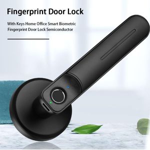 Smart Biometrische Slaapkamer Security Batterij Operated Vingerafdruk Deurslot Gevoelige Zinklegering Halfgeleider Met Sleutels Home Office