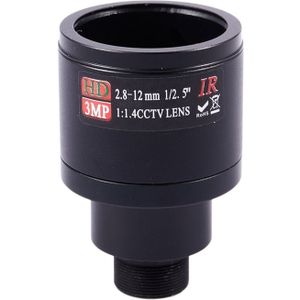 Hd Cctv Lens 3.0MP M12 2.8-12Mm Varifocale Cctv Ir Hd Lens,F1.4, Handmatige Focus Zoom