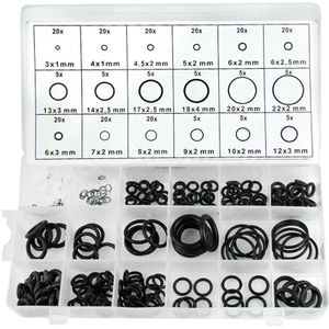 AC9000 225pcs Zwart Rubber O Ring Assortiment Washer Pakking Afdichting Zeehonden Waterdichtheid O-Ring Kit 18 Maten met plastic Doos