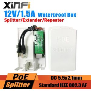 XINFI 48 V Naar 12V1. 5A PoE Splitter/Extender/Repeater IEEE802.3AF Voor IP Camera/AP Cascading Modus Met Waterdichte Doos