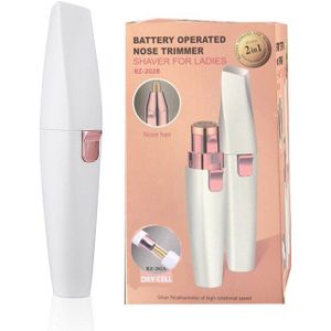 Elektrische Wenkbrauw Trimmer Pen Haar Remover Razor 2 In 1 Lippenstift Epilator Pijnloos Multifunctionele Wenkbrauw Scheerapparaat Met 2 Hoofden