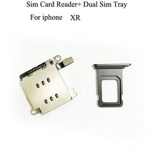 Dual Sim Kaartlezer Connector Flex Kabel + Sim Card Tray Slot Houder Voor Iphone Xr
