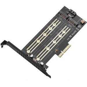 Rocketek PCIE M2 Hard Disk Adapter uitbreidingskaarten PCIE X4 3,0 M.2 SSD SATA / NVME Protocol NGFF toets M / B-toets / B & M-toets Computer