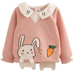 Lente Herfst 2-10 Jaar Oude Kinderen Lange Mouw Leuke Patchwork Cartoon Borduren Baby Kids School Sweatshirts Voor meisjes