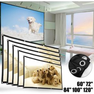 60 72 84 100 120 ''Draagbare Opvouwbare Projector Screen Full HD 1080 P Home Theater 3D Outdoor Cinema Projectie screen Canvas