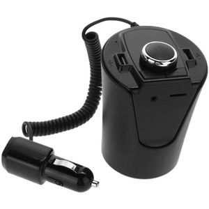 Auto Bluetooth Fm-zender Muziekspeler Bekerhouder Handsfree Bellen Ondersteuning U Disk Tf Card Dual Usb Charger Muziek speler 5