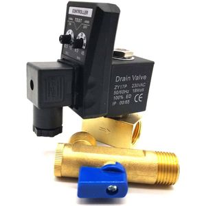 1/2 Elektronische Aftapkraan Luchtcompressor Filter Droge Lucht Opslagtank Afvoer Koeler Droog Elektromechanische Magnetische Valve 220V