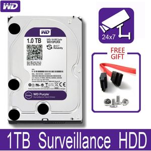 Wd Paars 1Tb Surveillance Interne Hard Drive Disk 3.5 &quot;64M Cache Sata Iii 6 Gb/s 1T 1000Gb Hdd Hd Harddisk Voor Cctv Dvr Nvr