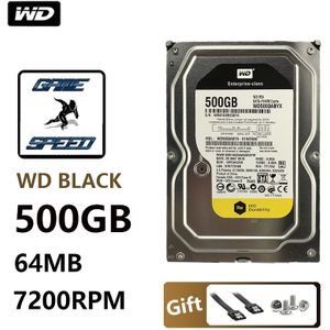 Wd 500G Black Hard Drive Disk Desktop Game Gamer Gaming Mechanische Zwarte Schijf Seriële Poort 7200 64M