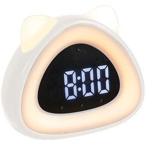 Led Digitale Klok Tafel Cock Wake-Up Lamp Digitale Wekker Bureau Elektronische Nachtkastje Klok Met Thermometer Geluid-gecontroleerde