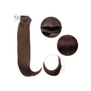 Neitsi 14 &#39;&#39;3 stks/set 75g Clip in op Synthetische Hair Extensions Straight Haarstukken Rood Bruin 565 #