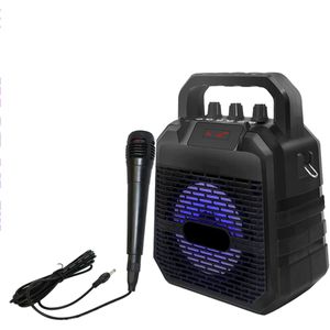 Kinderen Portable Bluetooth Speaker Draadloze Luidspreker Mini Karaoke Machine Karaoke Spelers Met Telefoon Houder-Zwart