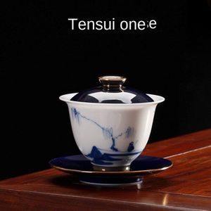 Handgeschilderde Gai Wan Cha Cup Keramische Thee Kom Kung Fu Thee Theepot Eierschaal Porselein Sancai Kom Sopera De ceramicagaiwan Soperas