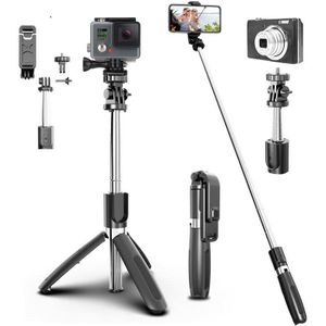 Draadloze Bluetooth Selfie Stok Statief Opvouwbare Statief Monopods Universal Voor Iphone Samsung S20 Voor Gopro Sport Actie Camera