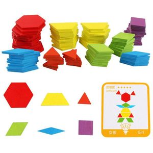 155 Pcs Houten Creatieve Vorm Puzzel Voor Kinderen Vroeg Instructie Intelligentie Puzzel Board Variabele Geometrie Speelgoed