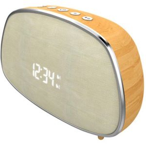 Elektronische Wekker Retro Hout 5.0 Bluetooth Speaker FM Radio Wekker Wreless Bluetooth Speaker Door Natuurlijke Walnoot Microph